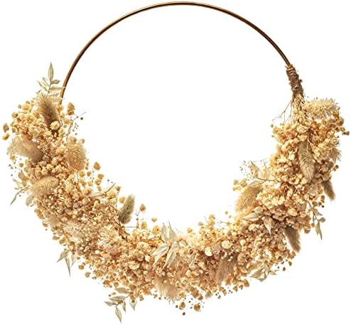 MagicDecor Small Wreaths for Indoor Farmhouse Decor. 13" Handmade Natural Hoop Wreath for Baby Room Nursery Decorations. Boho Wall Hanging Wreath for Housewarming, Wedding, & Thanksgiving