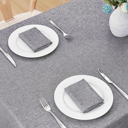 Nappe coton et lin 60x60 cm verte imperméable table cuisine buffet