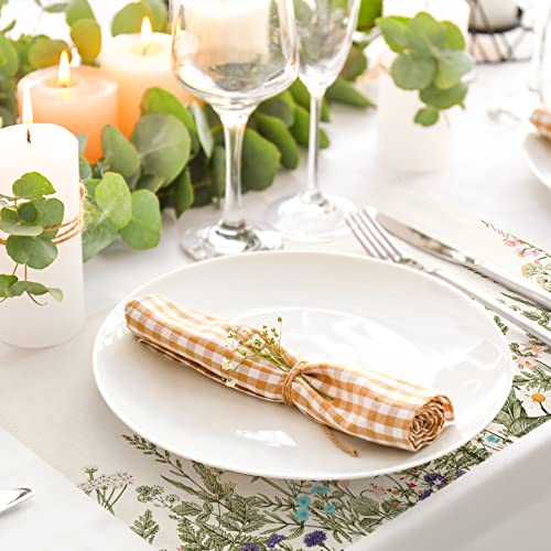 Anydesign Spring Floral Placemats 12 X 18 Inch Wildflower Placemats Rustic Sage Decorative Table Place Mats Seasonal Holiday Non-Slip Kitchen Dinner Mat For Home Kitchen Dining Table Decor, 4Pcs #TOP4