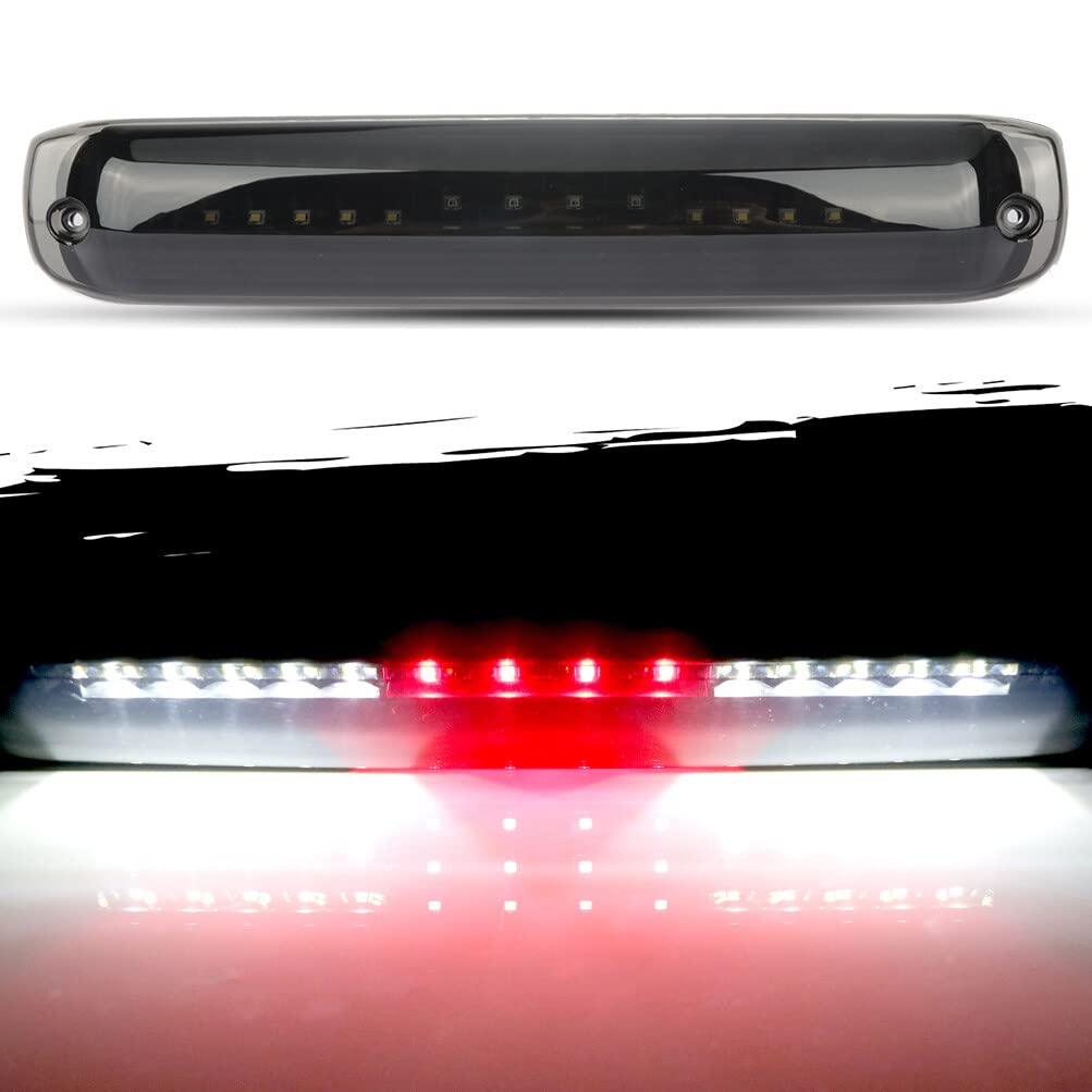 LBRST Rear High Mount Stop Brake Lights LED Third Brake Cargo Light Fit For Chevrolet 1999-2007 For GMC 1999-2007 Third Rear Cab Roof Center Tail Cargo Lamp Black Housing Smoke Lens