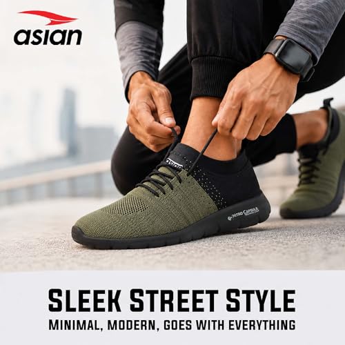 Image of ASIAN Storm-02 Men's Walking Shoes with Stretch-Knit Fit, Nitro Capsule Cushioning & Flexible Lightweight Sole