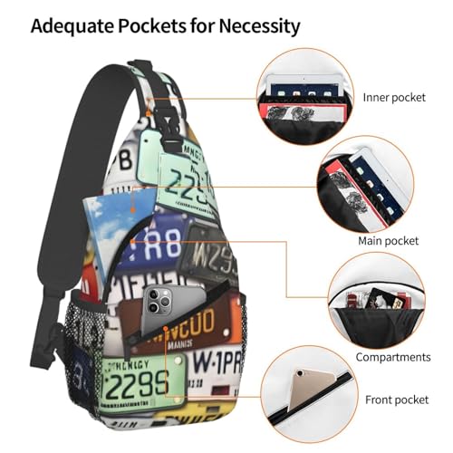 Morrales de senderismo sling estampado negro 16L miniatura 4