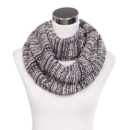 Bohemian Style Three Tone Winter Knit Warm Infinity Circle Scarf - Diff Colors2
