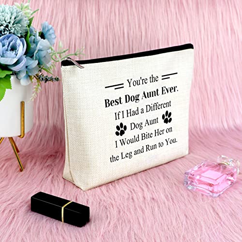 Funny Dog Aunt Gift Mothers Day Gift for Dog Lover Makeup Bag Birthday Present Funny Pet Owner Present for Women Pet Lover Gifts for Auntie Christmas Retirement Gifts Cosmetic Pouch — photo 5