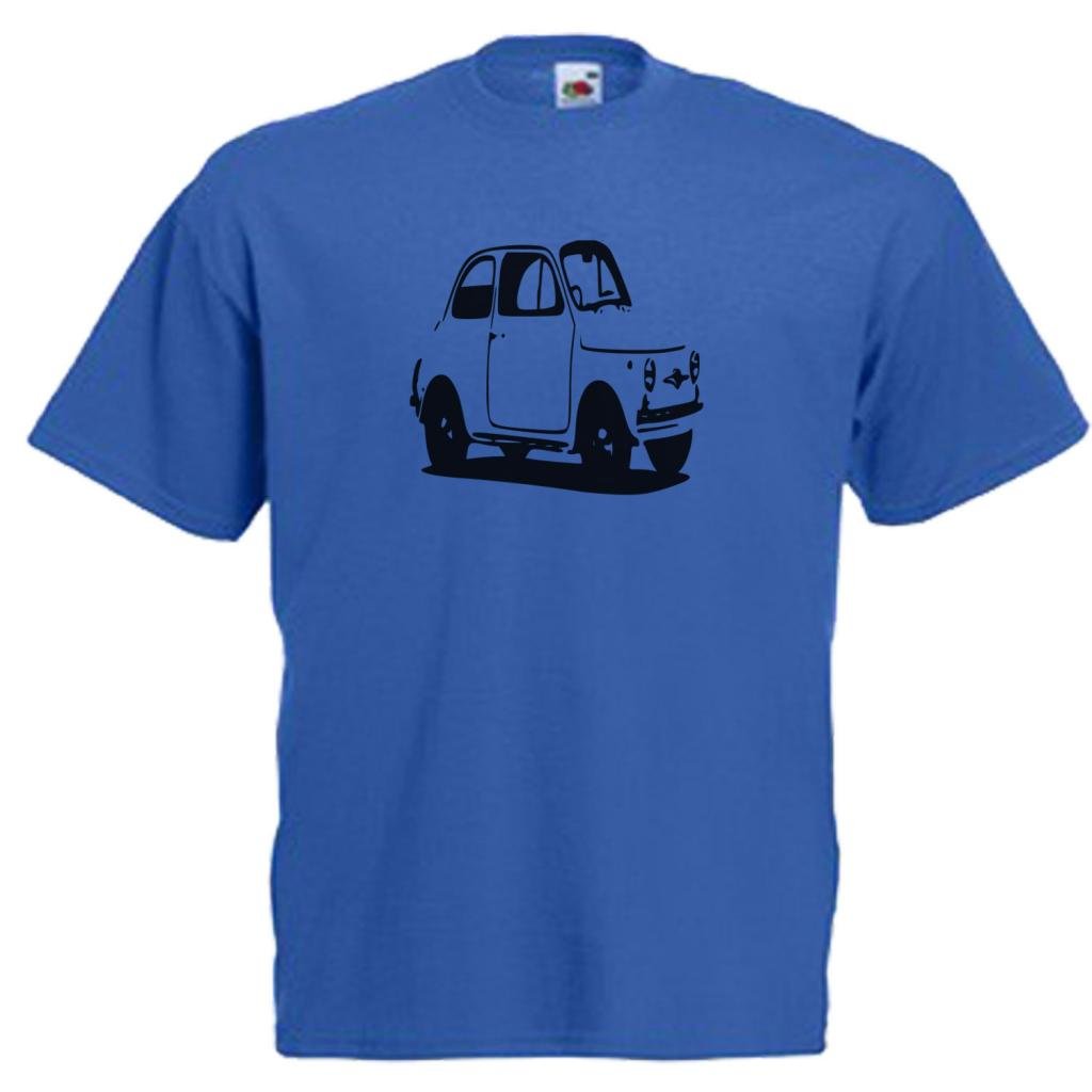 Shaniztoons Men's Royal Blue Fiat 500 T Shirt Xl
