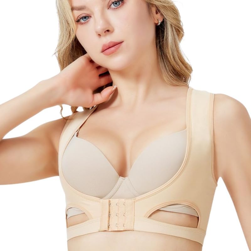 Nylon Post-Surgery Breast Support Bra with Adjustable Front Hooks and Anti-Hunchback Back Design-image-37