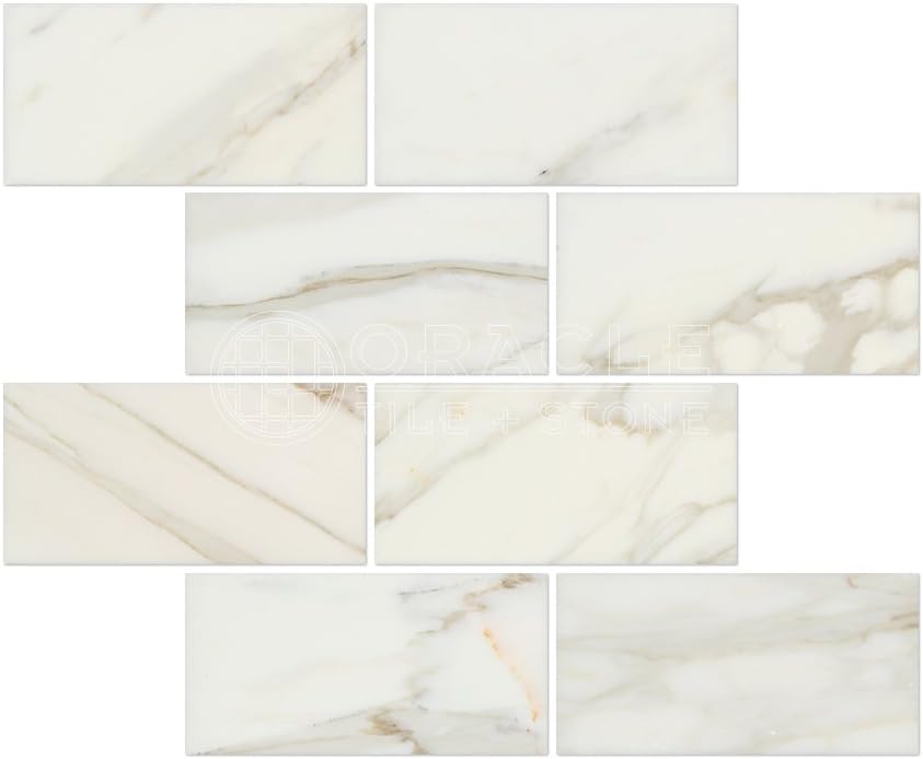 Calacatta Gold (Italian Calcutta) Marble 3 X 6 Subway Field Tile, Polished
