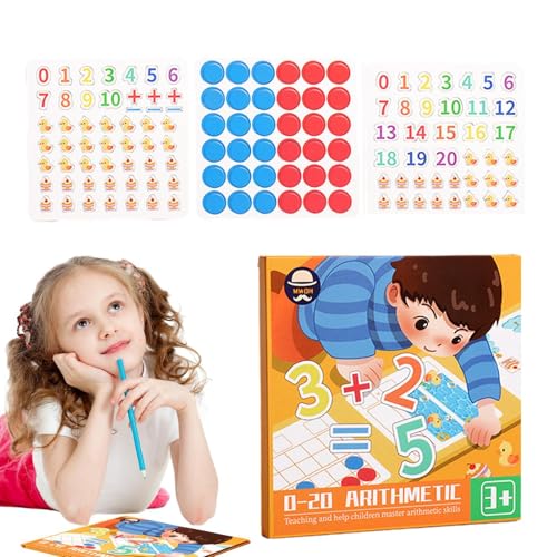 Yplkm Juegos educativos de guardería, juguetes de matemáticas - juegos educativos con diseño de dibujos animados - juegos de conteo de números, manipulaciones de matemáticas, herramientas de