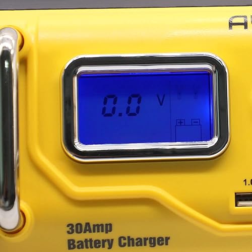 Miniatura 4 de AUTAA Cargador de batería de banco de 30 amperios totalmente automático de 12 V con arranque de motor de 75 amperios, comprobación del alternador,