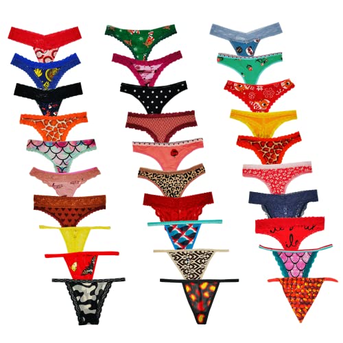Dircho Women Underwear Variety Pack Sexy Thongs G-Strings T-Backs Bulk Assorted (Medium, Variety-10 Pack-Multicolor) #TOP1