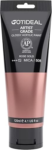 Miniatura 10 de GOTIDEAL - Pintura acrílica iridiscente, rojo camaleón, de 4.1 oz, no tóxicas, no se decoloran ricos pigmentos para artistas adultos y niños, para