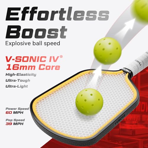 Image of Pickleball Paddles | USAPA Approved | Raw Carbon Fiber Face | Max Control & Effortless Power | 16MM Core Anti-Shock | Intermediates to Pros