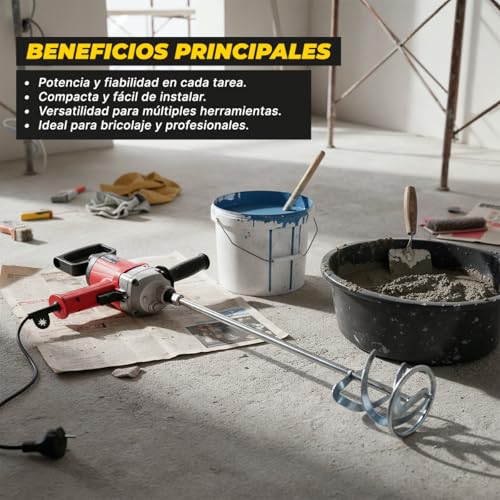 Miniatura 5 de Kraft Dele Kd3032 Mezclador Eléctrico 2800w Mortero, Cemento Y Pintura Batidora Amasadora Industrial Y Hormigonera Eléctrica Profesional Mixer Con Varilla Mezcladora Y Velocidad Regulable 0-850rpm