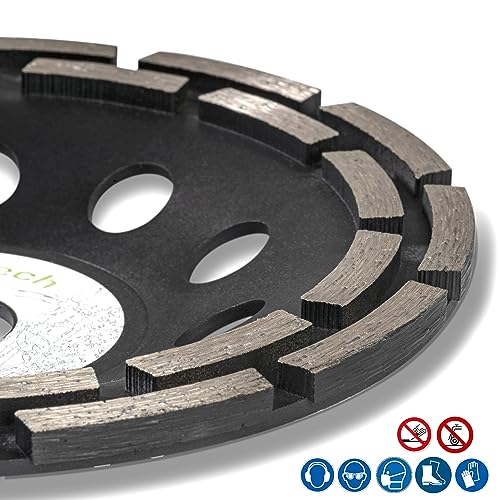 Profi Diamant Schleiftopf 180 mm für Beton, Stein, Fliesenkleber uvm. - Beton Schleifscheibe 180mm für Winkelschleifer | rendech® Markenqualität