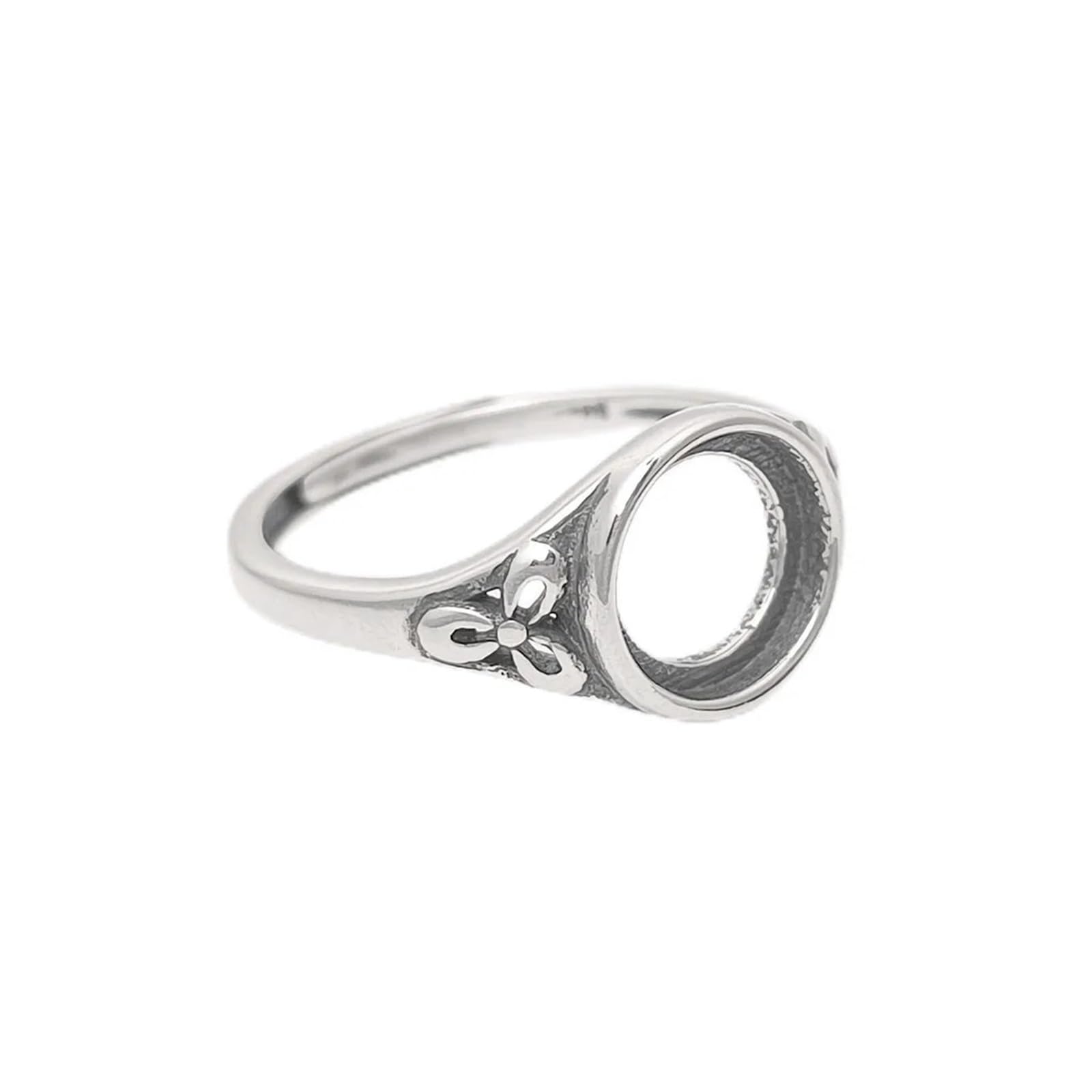 Anillo en blanco ajustable plata esterlina para fabricación de joyas base redonda 4