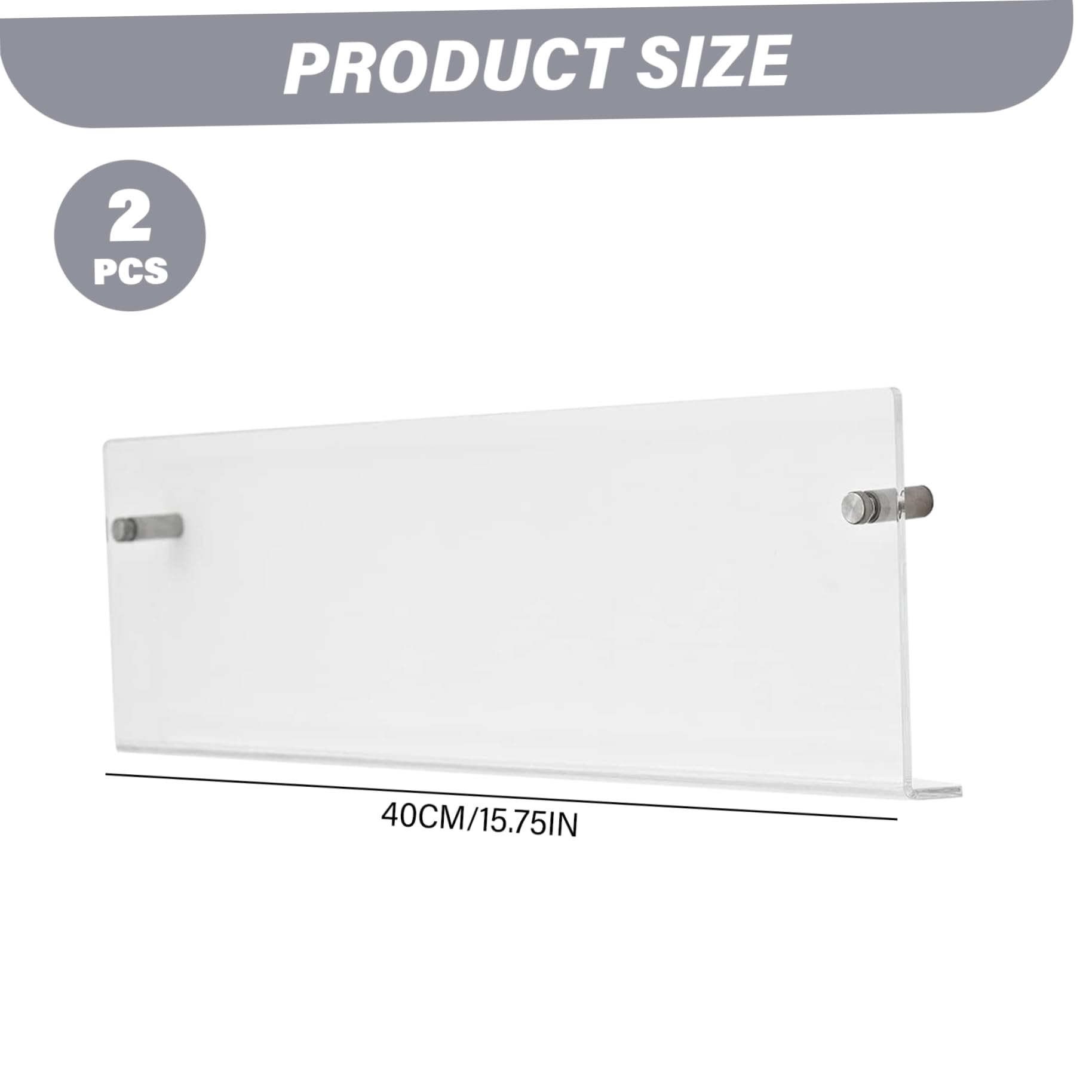 Lot de 2 porte-revues en acrylique transparent de 40, 6 cm support mural pour brochures bibliothèque suspendue support rangement pour brochures bureau et maison