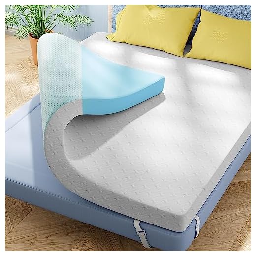Hicomony Mattress Topper Queen, 3 Inch Queen Memory Foam Mattress Topper, Cooling Gel Mattress Topper for Cooling Sleep, High Density Cooling Pad Pressure Relief Bed Topper for Back Pain, Queen Size