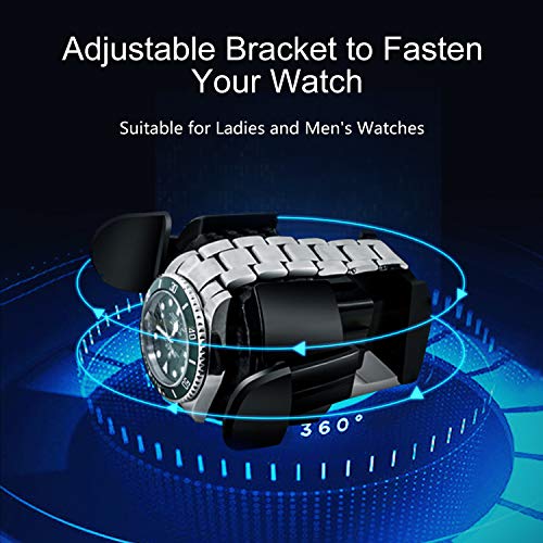 Jqueen Double Watch Winder With Extremely Silent Motor,Built-In Led Illumination (White+Black) #TOP4