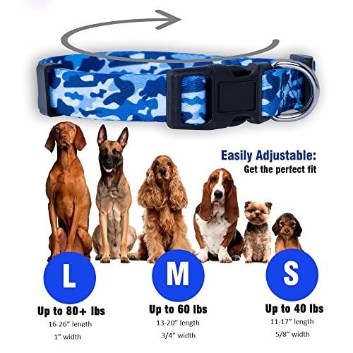 Camo Dog Collar (Small, Blue) #TOP2