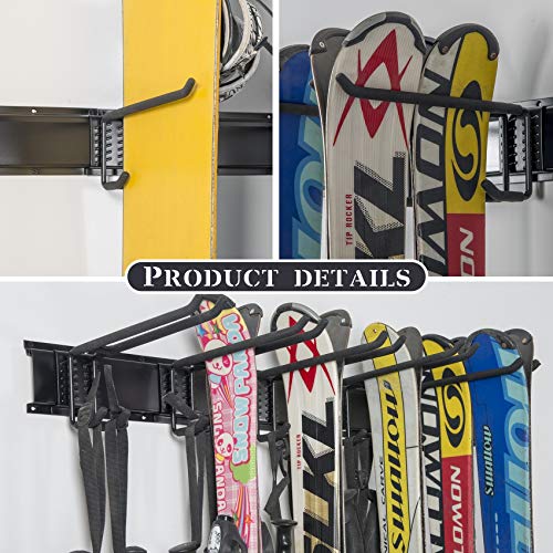 image for WALMANN Garage Storage Organization System Ski Wall Rack 10 Pairs of S