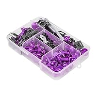 JNNJ 177 PCS Schraubensatz Motorrad Verkleidung Schrauben Kit, Motorrad Windschutzscheiben Verkleidungsschrauben, Motorräder modifizierte Zubehör Schraubensatz(Violett)