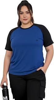 White Moon Women’s Plus Size Solid Quick Dry Round Neck Dry Fit Gym Sports Regular Fit T-Shirt with Breathable Side Mesh P... Price In India