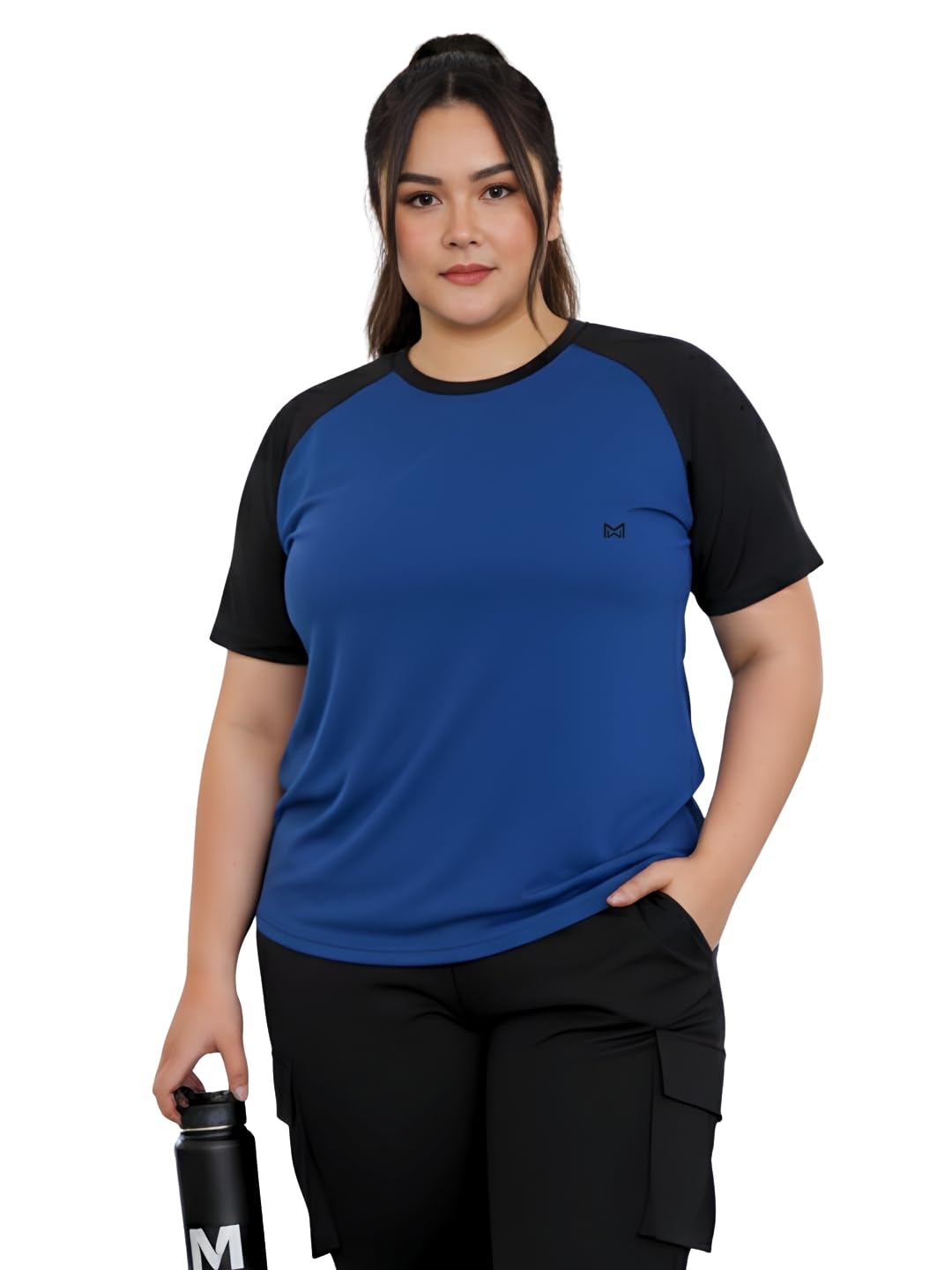 Plus Size Gym T Shirt for Women, Sports Workout Gym T Shirt, Polyester Running, Swimming T Shirt (Pack of 1)