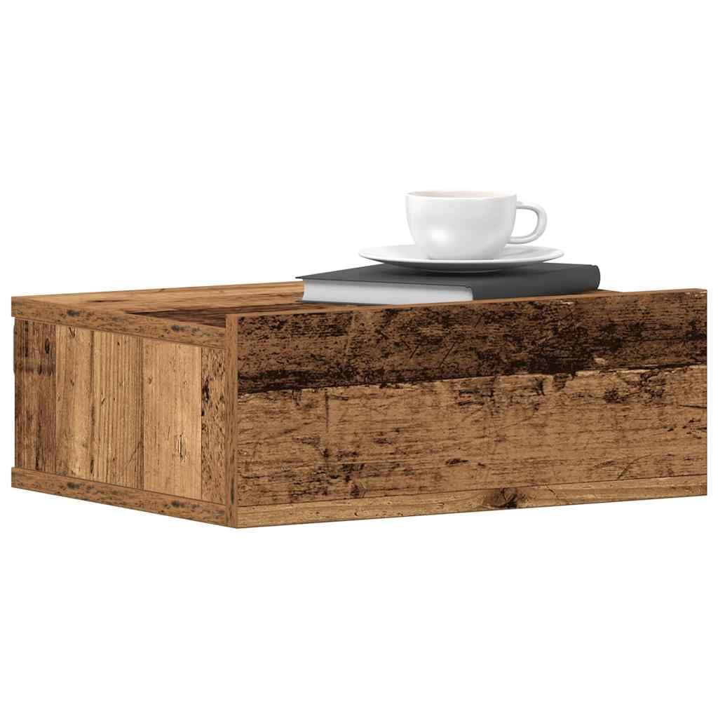 Wandmontierter Nachttisch aus Holzwerkstoff mit Stauraum, platzsparendes Design für Bücher, Lampen und Deko
