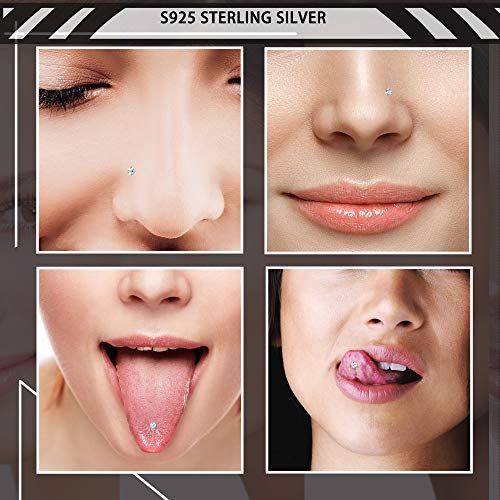 Fiasaso 8 Pcs 20G 925 Sterling Silver Nose Rings Studs For Women Round Cz Square Cz 1.5Mm 2Mm 2.5Mm 3Mm Nose Piercings Body Jewelry #TOP5