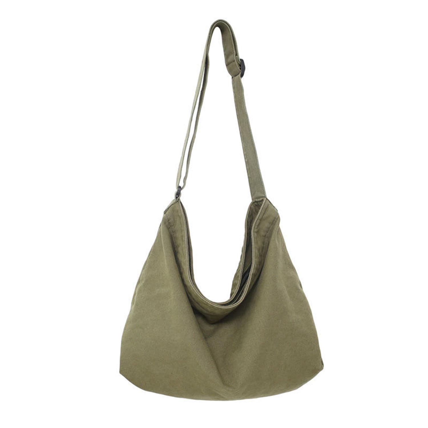 1 Piece Canvas Shoulder Bag, Casual Crossbody Bag, Large-Capacity Tote Bag, Universal Handbag For Men And Women (Military Green).