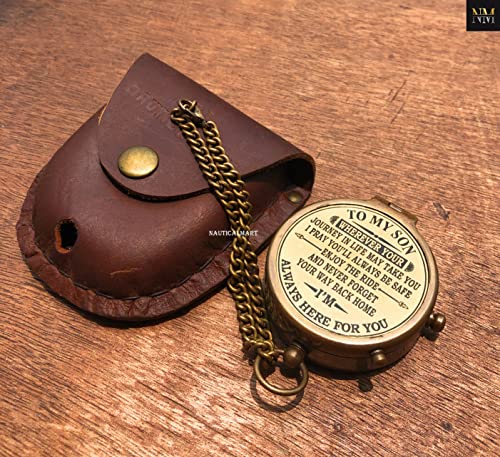 Brújula de bolsillo grabable en latón, regalo para hijo - regalo de graduación y cumpleaños miniatura 6
