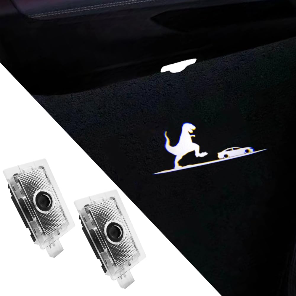 uuakarin 2 PCS Car Door Logo Lights Compatible for Charger 2010-present Courtesy LED Ghost Shadow Light Projector Lamps Accessories (Dinosaur)