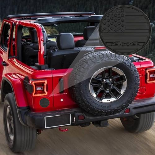 Image of CONGCONG for Jeep Emblem babge U.S. Flag Emblem 4x4 Metal Automotive Badge Specifically Designed for The Jeep Wrangler Cherokee - Stick it Anywhere! (The National Flag Dumb Black)