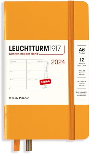 Miniatura 9 de LEUCHTTURM1917 - Weekly Planner 2024 with extra booklet, Medium (A5) Hardcover, Black (Jan 1 - Dec 31, 2024)