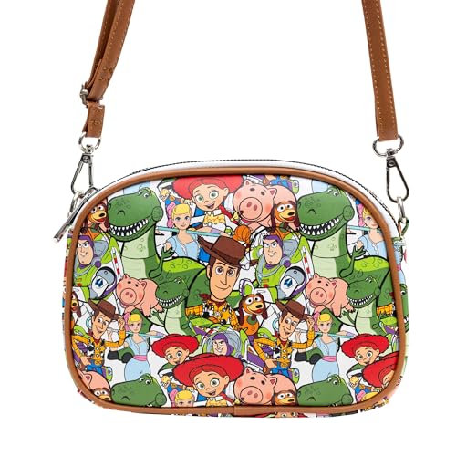 Disney Vegan Leather Crossbody bag with Adjustable Straps, Toy Story Characters Stacked4