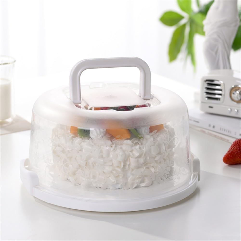 SPORTARC Boîte de rangement ronde pour gâteaux avec couvercle transparent pour fraîcheur et transport facile (vert)