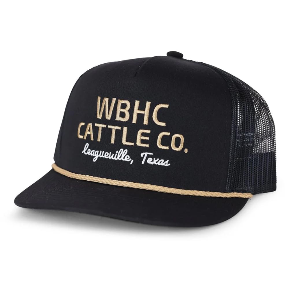 WHISKEY BENT HAT CO. Cattleman Rope Hat WBHC Cattle Co. Leagueville Texas Adjustable Snapback Hat