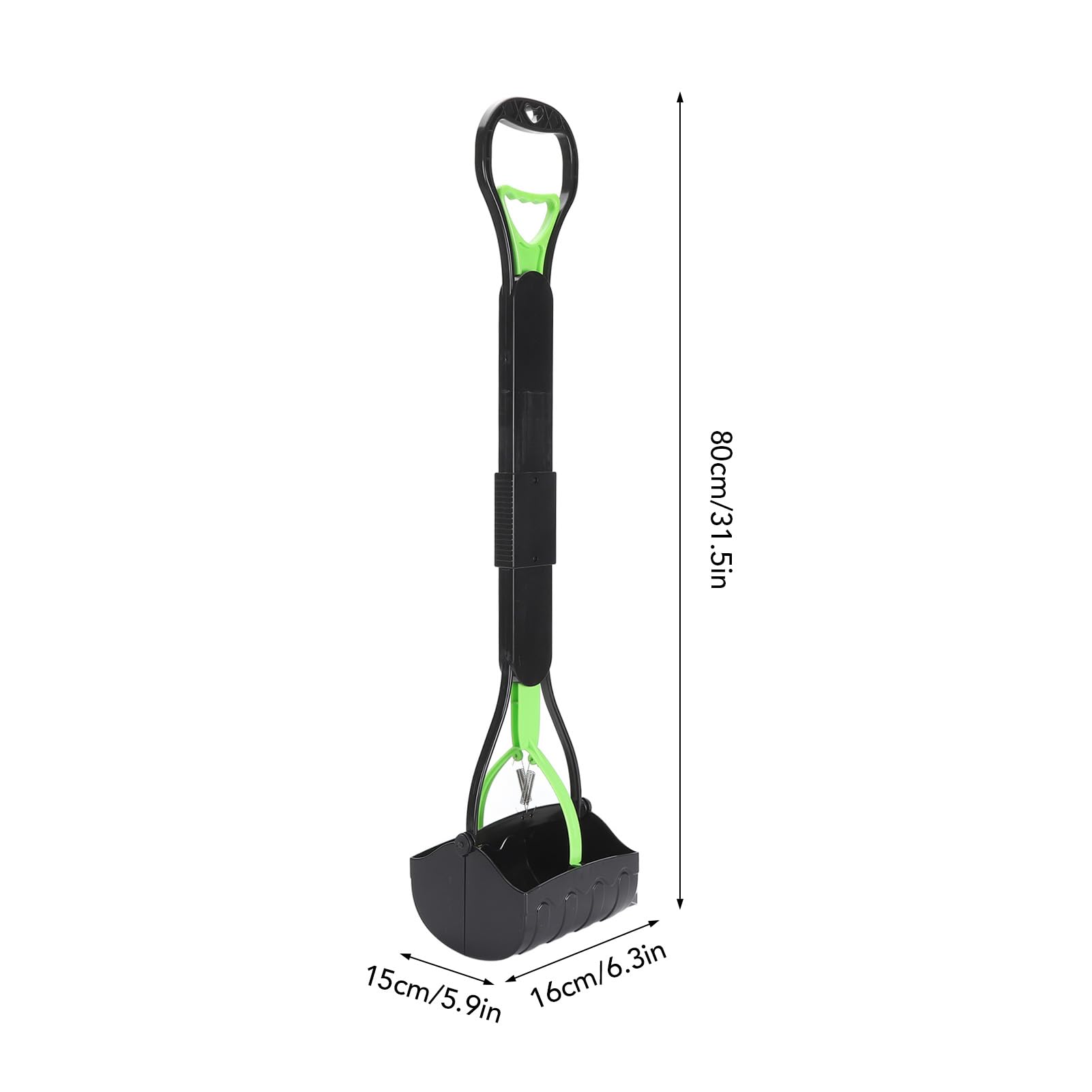 Ramasse-crottes Pliable pour Chien, Pelle à crottes à Long Manche, Pelle Polyvalente de Grande capacité pour Animaux de Compagnie, Facile à ramasser pour l'herbe et Le Gravier