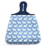 Case New Durable Neoprene Auto Trash Bag Sleeve Pouch/Litter Bag/Car Trash Keeper/Garbage Holder/Trash Liner Bag Case& Auto Organizer Storage Bag, Stick Shift Car Garbage Bin-Blue Tissue.-Dogs