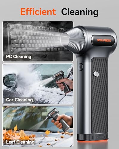undefined WOLFBOX MF200 Compressed Air Duster with Removable Battery & 4 Nozzles, Cordless 3-Speed Adjustable Mini Blower for Computer Keyboard, Car Cleaning, Home, and Outdoor Use の商品画像 4