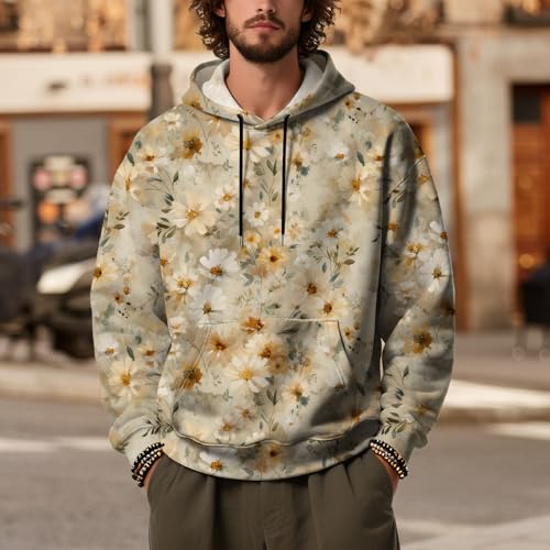 Men's Oil Painting Flowers Hoodies Fashion Fall Camo Floral Sweatshirts Unisex Long Sleeve Hoodies Pullover with Pocket4