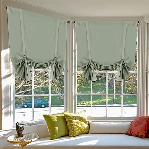 H.VERSAILTEX Solid Blackout Curtain Energy Efficient Tie Up Shades Rod Pocket Panel for Kitchen...