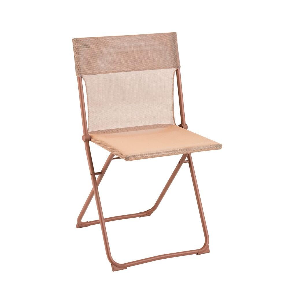 Lafuma - Chaise Pliante Ultra-compacte | Fabriqué en FRANCE - Garantie 5 ans - Orange - Chaise assortie aux tables BALCONY pour un ensemble harmonieux