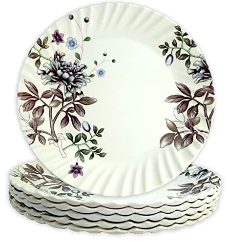 Inpro Melamine Half Plates: Lightweight Melamine Round 8 Inch Snacks Plate/Melamine Dinnerware (Pack of 6 Plates)