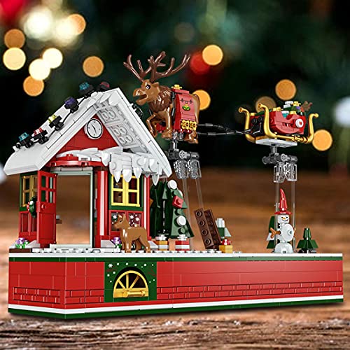 TRCS Bausteine Weihnachtsfeier Weihnachtsmann Elch Schlitten Auto, 940 Teile Adventskalender 2021 Santa Claus… – Bild 4