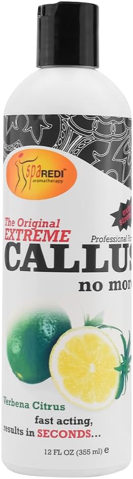 SPA REDI - Callus Remover for Feet Gel, Lemon and Lime, 12 Oz - Professional Pedicure Foot Care - Removes Toughest Calluses in Seconds and Smooths Dry Cracked Heels