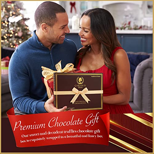 Carian's Bistro Praline Truffles Signature Chocolate Gift Box, Ideal For Mother's Day, Assorted Pralines Box Of Chocolate, Gourmet Chocolate Truffles, Chocolate Truffles Set, Assortment Of Milk And Dark Chocolate, 24 Pcs #TOP3