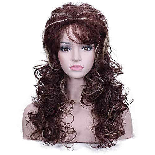 Deifor 0035075926 Women 80S Rocker Wigs Long Curly Heat Resistant Synthetic Natural Looking Hair thumb #1