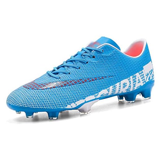 TYX Boys Football Boots, Breathable Non-Slip Soccer Spikes, Boys Girls Soccer Competition/Training Shoes, Professional Sneakers,Blue,40