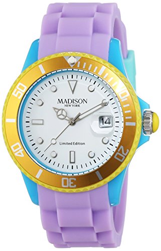 Madison Reloj Análogo clásico para Unisex de Cuarzo con Correa en Caucho U4484